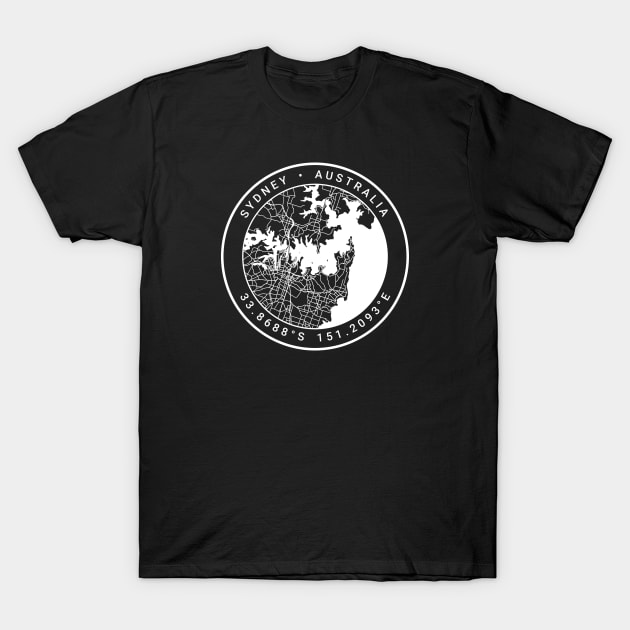 Sydney Map T-Shirt by Ryan-Cox